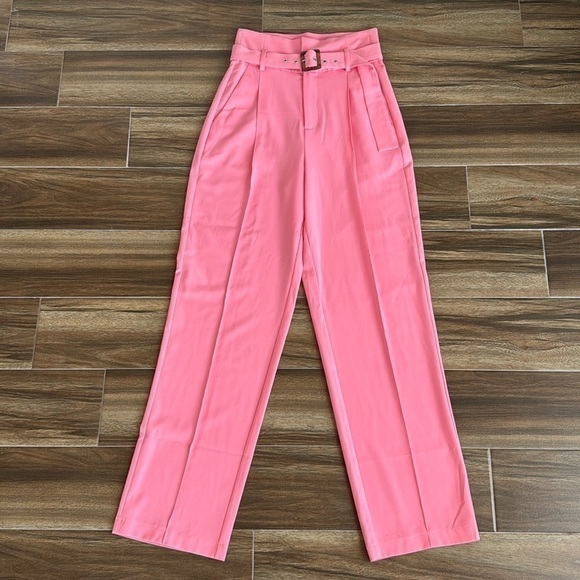 NWT Venus Straight Leg Belted Trousers in Pink, 2 - Picture 2 of 13
